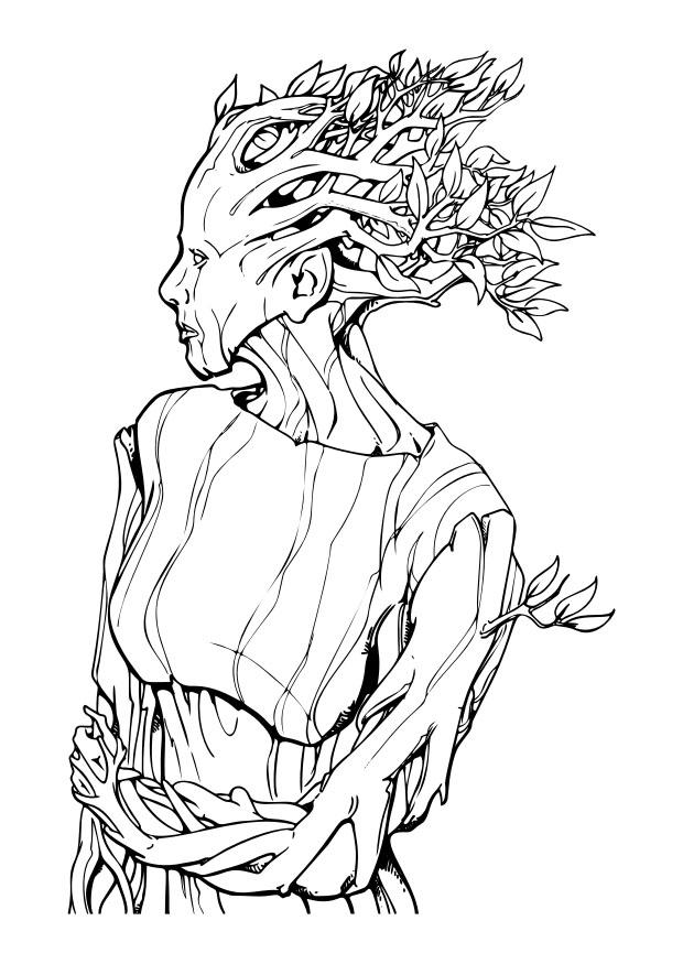 Dibujo para colorear dryad - drAA­ada